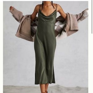 NWOT Anthropologie Elyse Bias Slip Dress, Medium